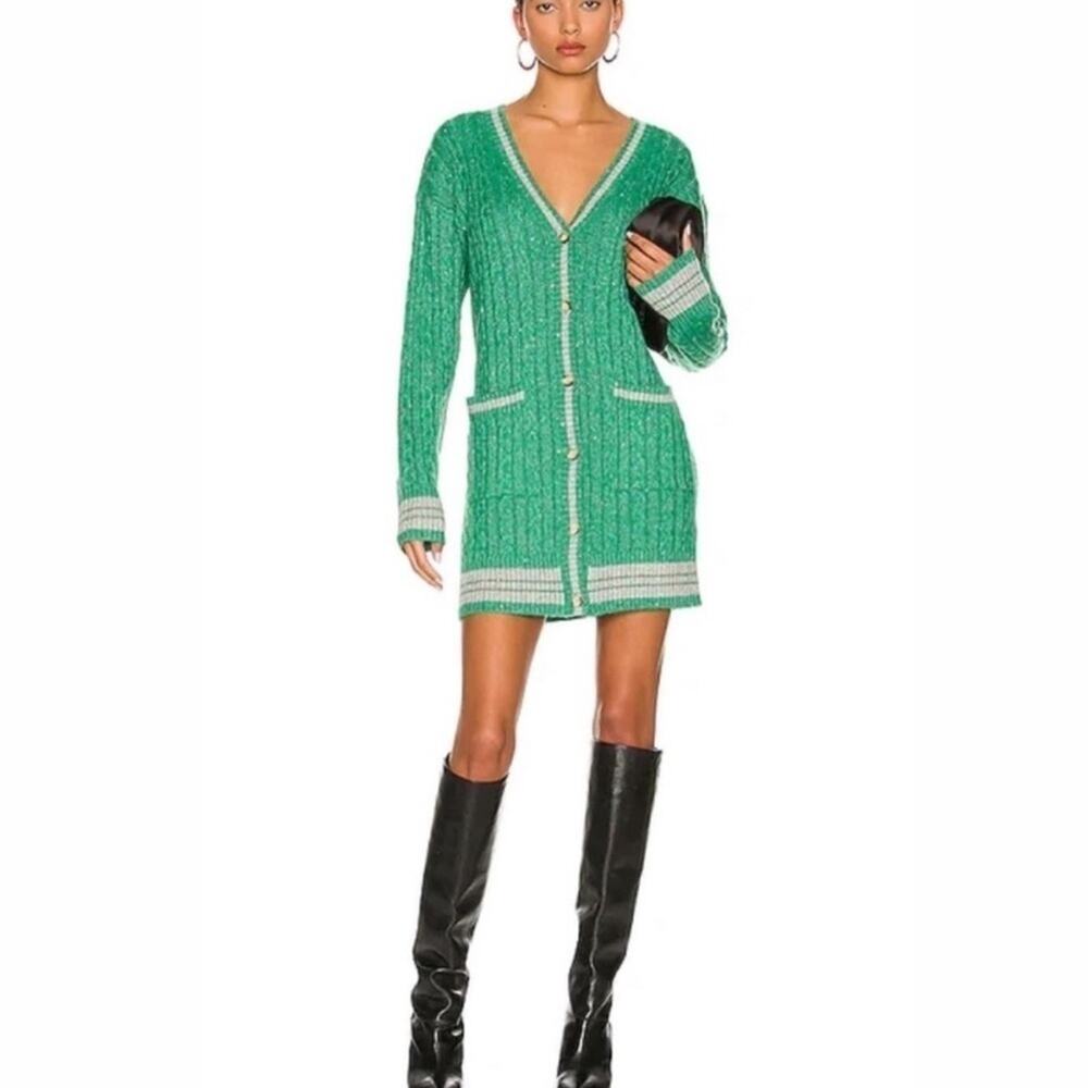 Saylor Marisole Dress Emerald Green Cardigan / Mini Dress - Picture 8 of 9
